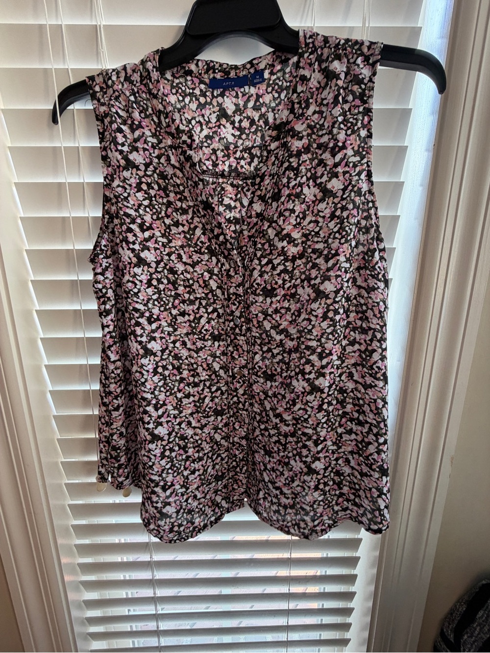 Apt. 9 Pink and Black Floral Sleeveless Camisole